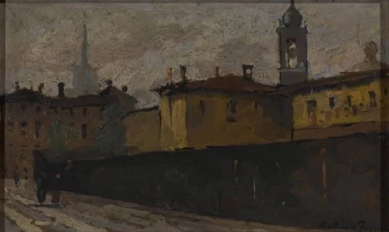 Via Laghetto dal ponte di legno di via Francesco Sforza - Civiche Raccolte Storiche. Museo di Milano